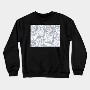 Grey and White Abstract Firework Flowers Crewneck Sweatshirt